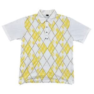 Oakley Center Logo Polo Shirt Argyle Pattern T-Shirt Golf Tennis